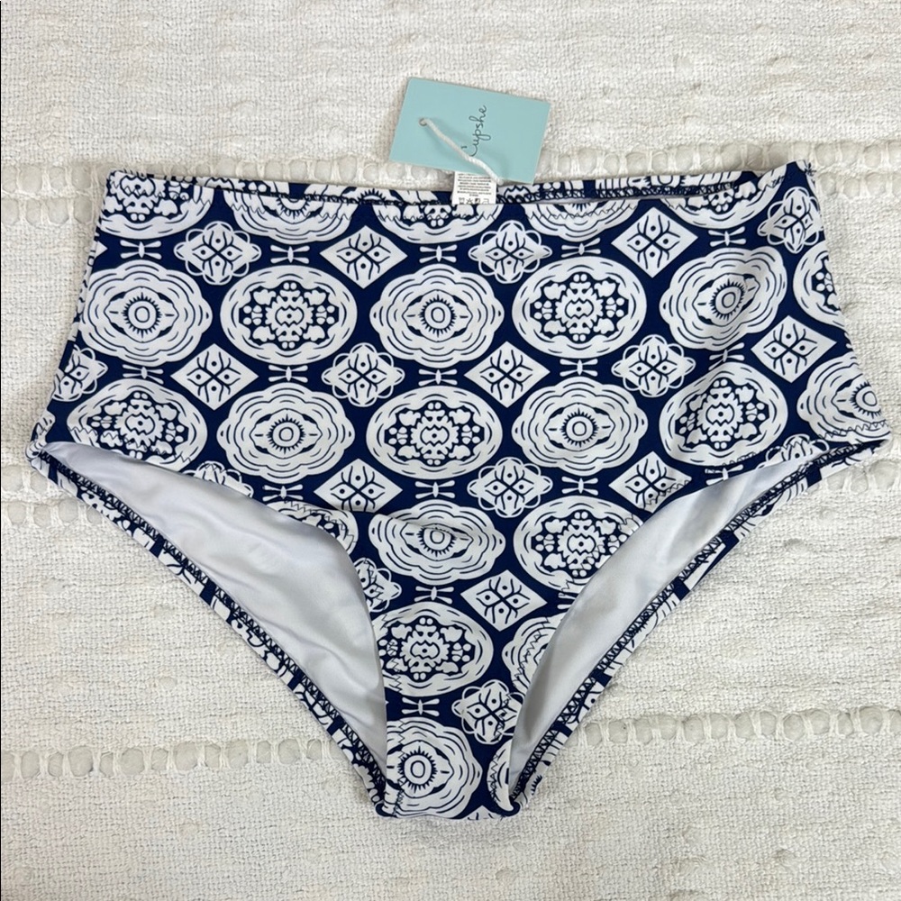 NWT Cupshe Point Me at the Sky High Waisted Bikini Bottoms Size‎ Medium